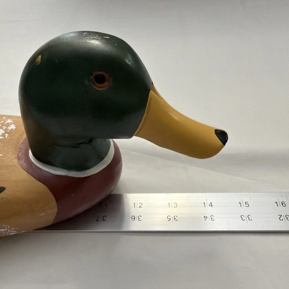 Vintage Carved large Wooden Mallard Duck Decoy‎ Decorative Hand Painted 14